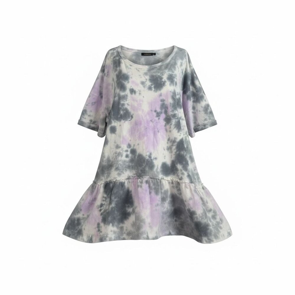 NEW The Sweatshirt Project Tie-Dye Tunic Top 2X Gray Pink Cotton Blend Stretch